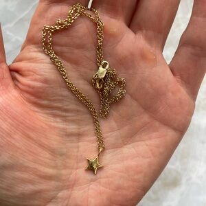 14k solid Gold Star Pendant Necklace